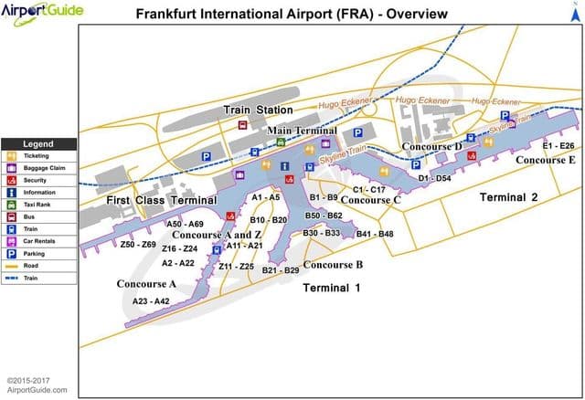 Mapa dos aeroportos de Frankfurt