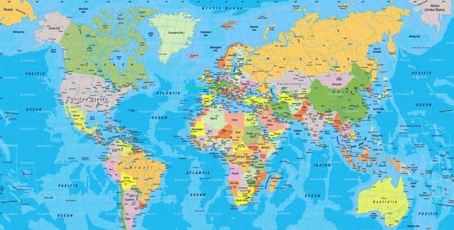 Localização de Frankfurt no mapa do mundo