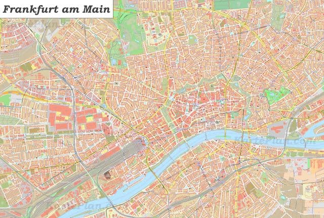 Mapa rodoviário de Frankfurt