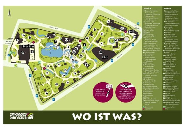 Mapa do Parque Zoológico de Frankfurt