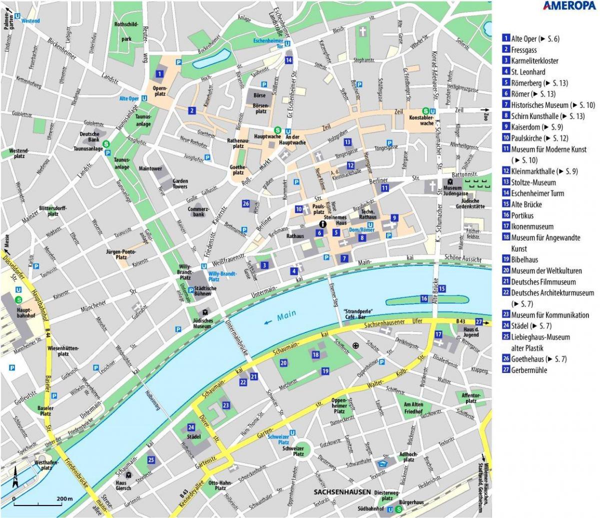 Mapa da cidade de Frankfurt